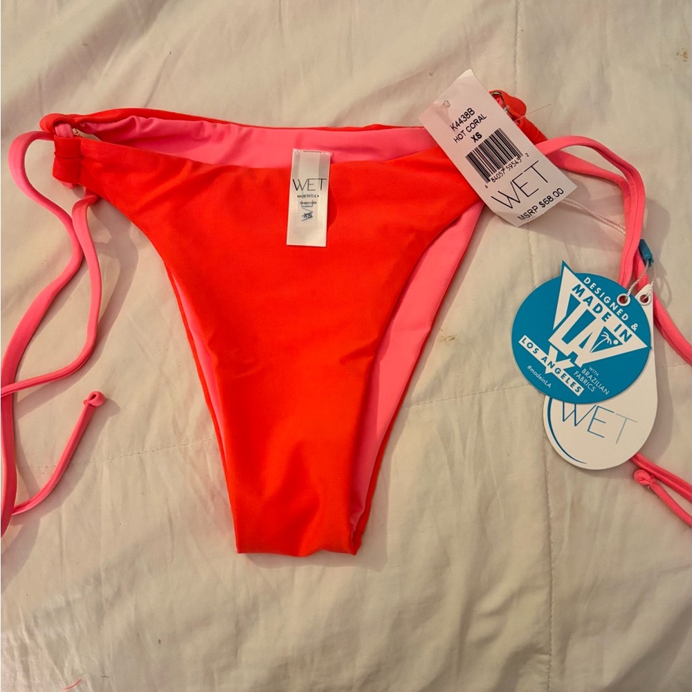 WET Women's Red & Pink Bikini BOTTOM ONLY